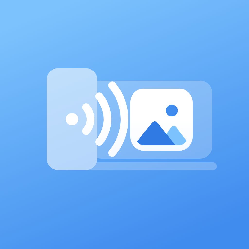 Beamroll の iPhone アプリのアイコン（青）